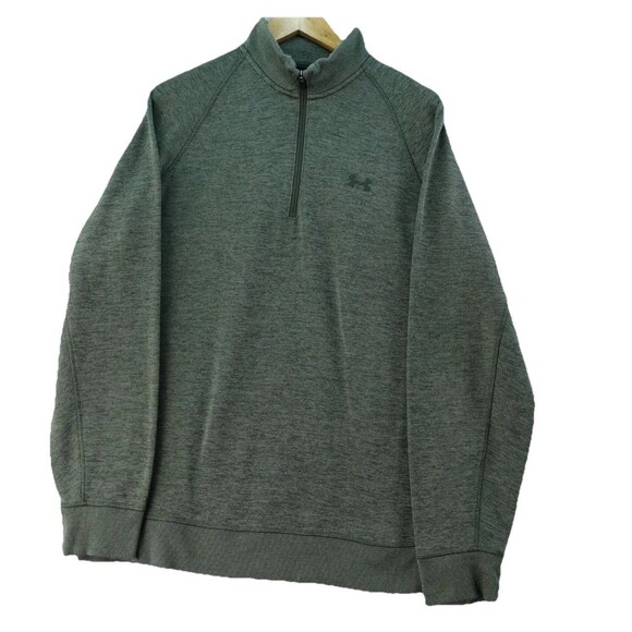 Under Armour Mens XL Olive Green Quarter Zip Pullover Long Sleeve Military - Picture 1 of 5